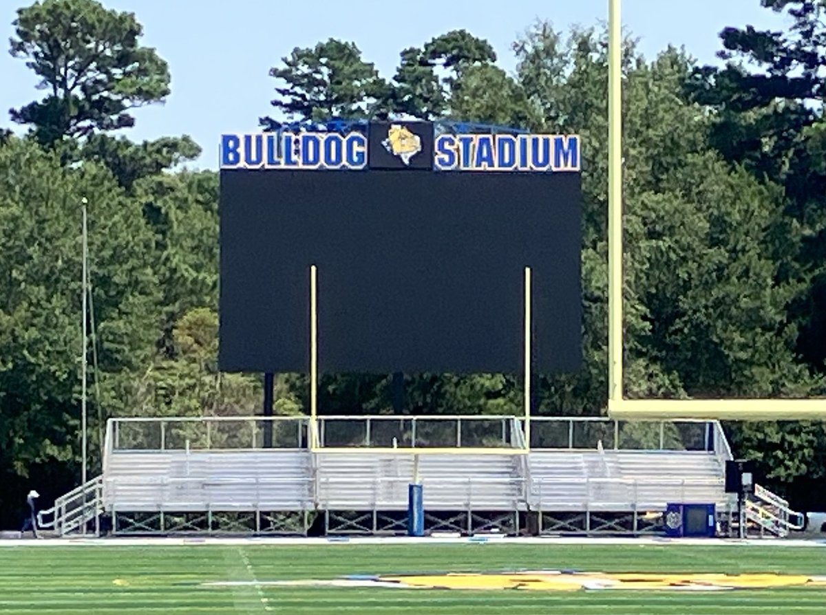 jeff riordan (@coachriordan) on Twitter photo New Scoreboard is up! New LED lights were nice this morning. Bulldog Stadium will look different this year! New Scoreboard is up! New LED lights were nice this morning. Bulldog Stadium will look different this year!