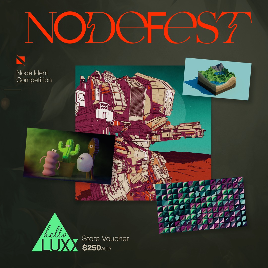 node_fest's tweet photo. The NODE IDENT COMP is now open to AUS + NZ animators!
WIN a $250 store voucher from the legendary @helloluxx ▲
Full Info > https://t.co/r5HjQWGcAY
DEADLINE: October 31
#mograph #motiondesign #nodefest #helloluxx https://t.co/ViwAURAJFo