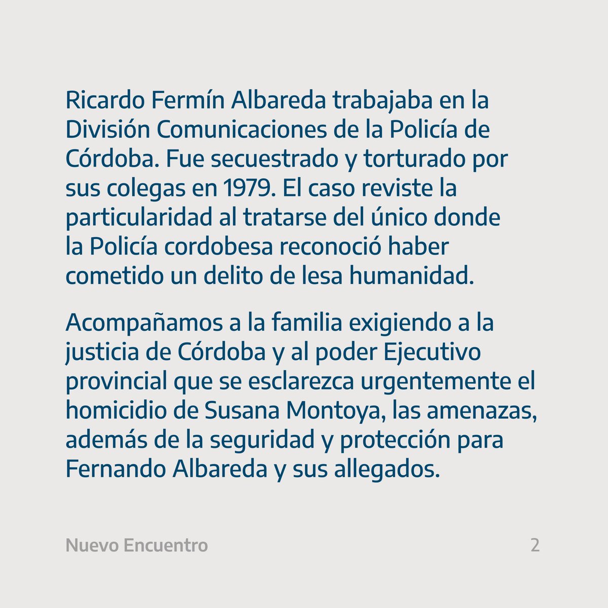 Comuna9NE's tweet photo. #Comunicado de la Mesa Nacional de Nuevo Encuentro:

"¡NUNCA MÁS ES NUNCA MÁS!". https://t.co/mANmvm3WXL