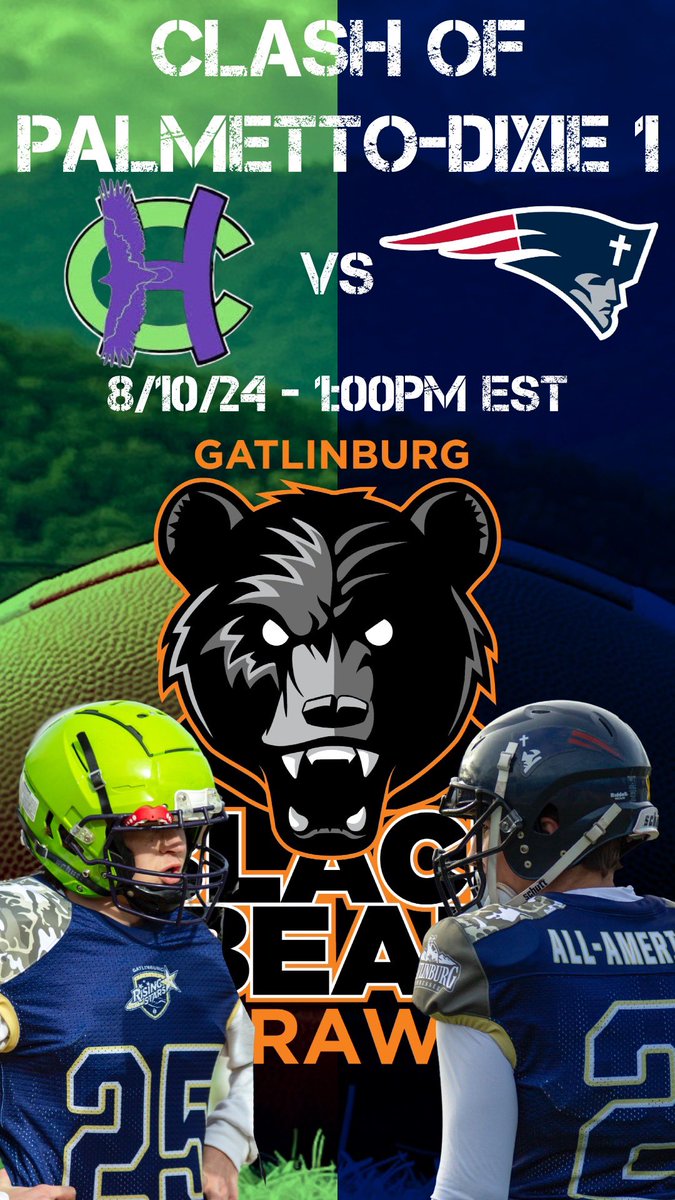 Game 2 features 1 of 2 South-Carolina matchups in what we're calling a "Clash of Palmetto-Dixie", Harvest Christian Hawks takes on East Central Patriots in what should be a great 8-man matchup. This game will take place on Saturday, August 10th at 1:00pm EST! 💪