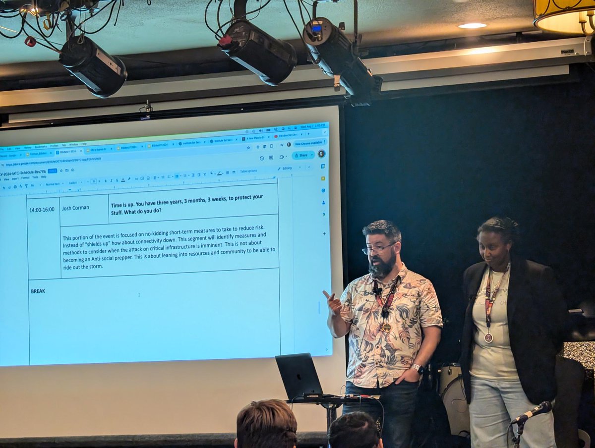 Highly engaging discussion in our <a href="/BSidesLV/">BSides Las Vegas</a> “Time is up!” Session w/ <a href="/joshcorman/">Josh Corman ♘</a> and Ayan Islam of the White House ONCD