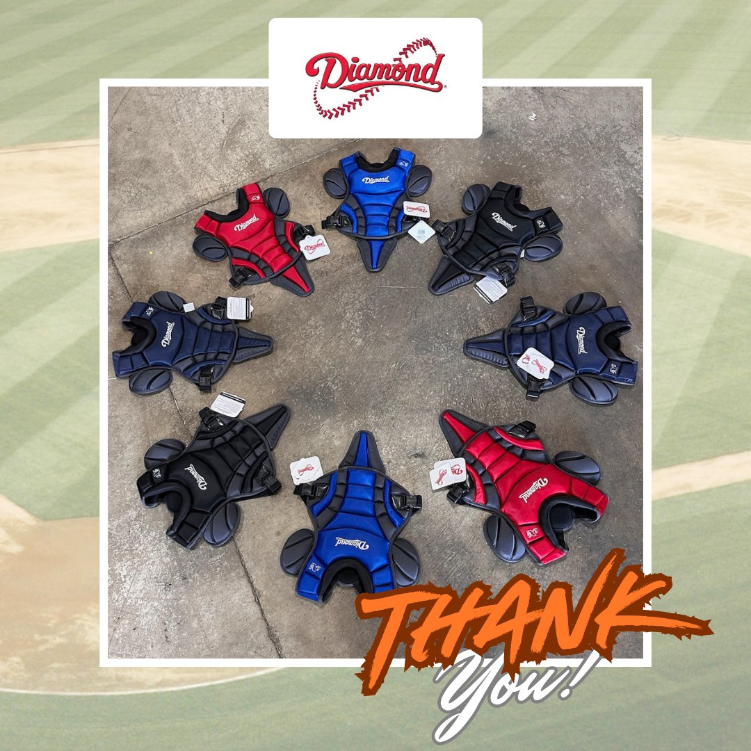 Thrilled to announce Diamond Sports' incredible donation! 127 top-quality chest protectors for our athletes. 🌟⚾️🥎 This support ensures confidence and safety for all players. Thank you, Diamond Sports! 💪❤️ #DiamondSports #CommunitySupport #BaseballSoftball #TeamSpirit
