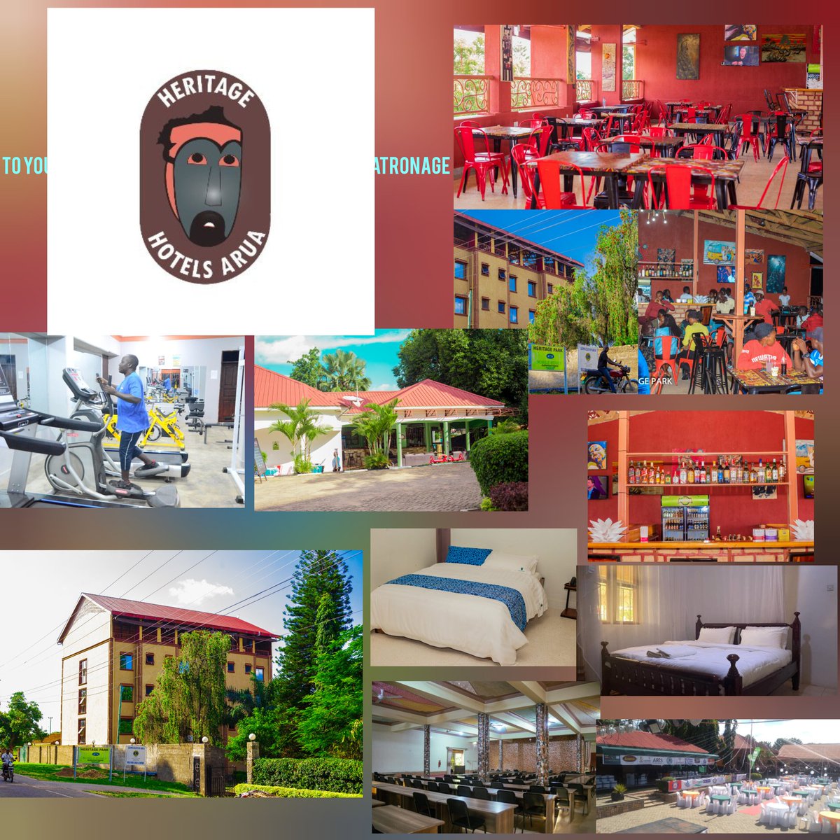 If your looking for accommodation within the might city of Arua, <a href="/HeritageHotels/">HERITAGE HOTELS ARUA</a> is the right place for you. We have accommodation, Health club-Gym&amp;Sauna/Steam,Rooftop&amp;BAR,Restaurant,Unisex Saloon,Venue for Event's,Kids-park <a href="/HEBobiwine/">BOBI WINE</a> <a href="/OnduparakaFC1/">Onduparaka FC</a> <a href="/RCAruaEcoCity/">Rotary Club of Arua Eco City</a> <a href="/BOU_Official/">Bank of Uganda</a>