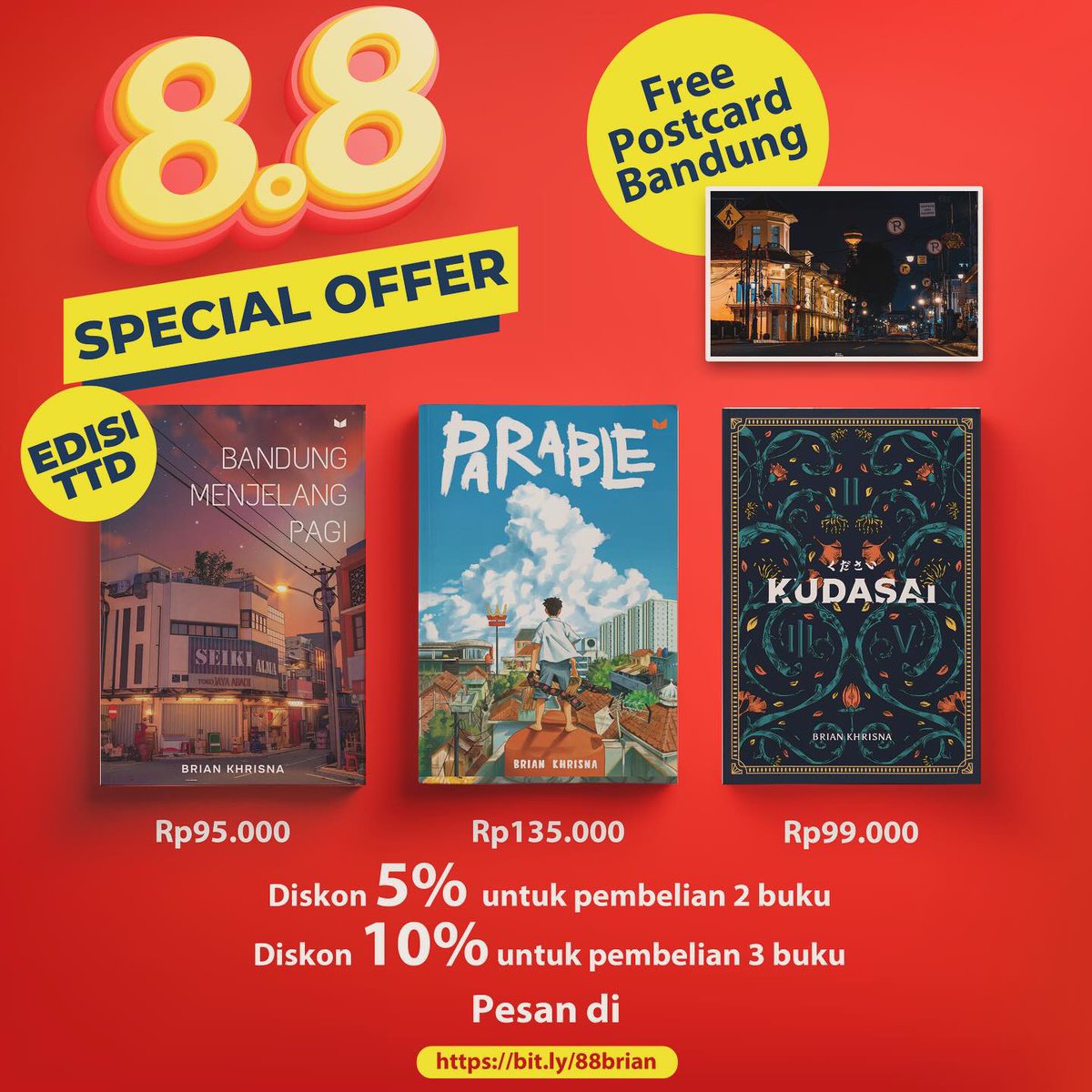 briankhrisna's tweet photo. BROOOOO ADA PROMO NIH!!

Buat yang pengen baca kisah happy penuh suka cita antara Twindy dan Chaka atau perjalanan hidup manusia setengah palawija alias Sadewa Sagara, gasss cekout. 

Only today alias sehari doang nih ngerti kaga lu???! https://t.co/tvLLEE18FG