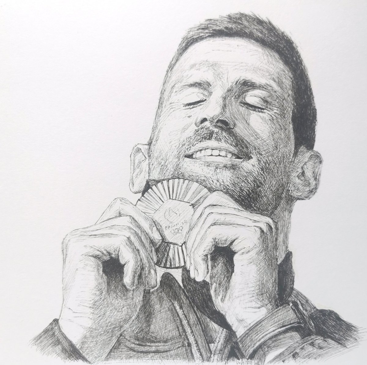 パリオリンピック　金メダリスト　ノバク・ジョコビッチ 直筆サイン入りフォト パリオリンピック 金メダリスト ノバク・ジョコビッチ 直筆