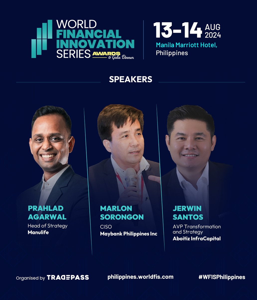 Tradepassglobal's tweet photo. Join us at WFIS 2024 - Philippines on August 13-14 at the Manila Marriott Hotel to network with FSI Experts! Register today: https://t.co/AAAvcM1vVz
#WFISPhilippines #WFIS2024 #fintech #FSI #BFSI #Retail #CoreBanking #Payments #saas #IoT #tradepass #banking #financial #insurance https://t.co/h5tVdE85Je