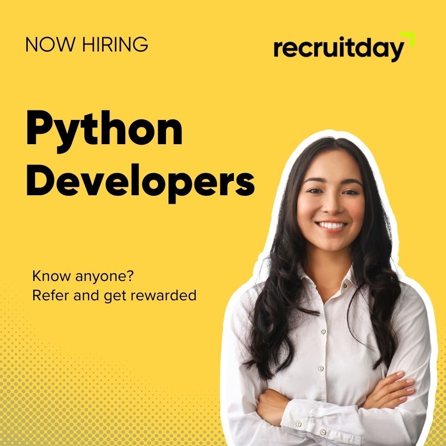 recruitday's tweet photo. 🐍 Calling all Python Developers! 🚀 Our partner employers are seeking talented Python Developers to join their teams and drive innovation in AI. Apply now --> https://t.co/XFscuDu6UQ 

#PythonDevelopers #AI #TechJobs #ReferAFriend https://t.co/iDaIAn9wYx
