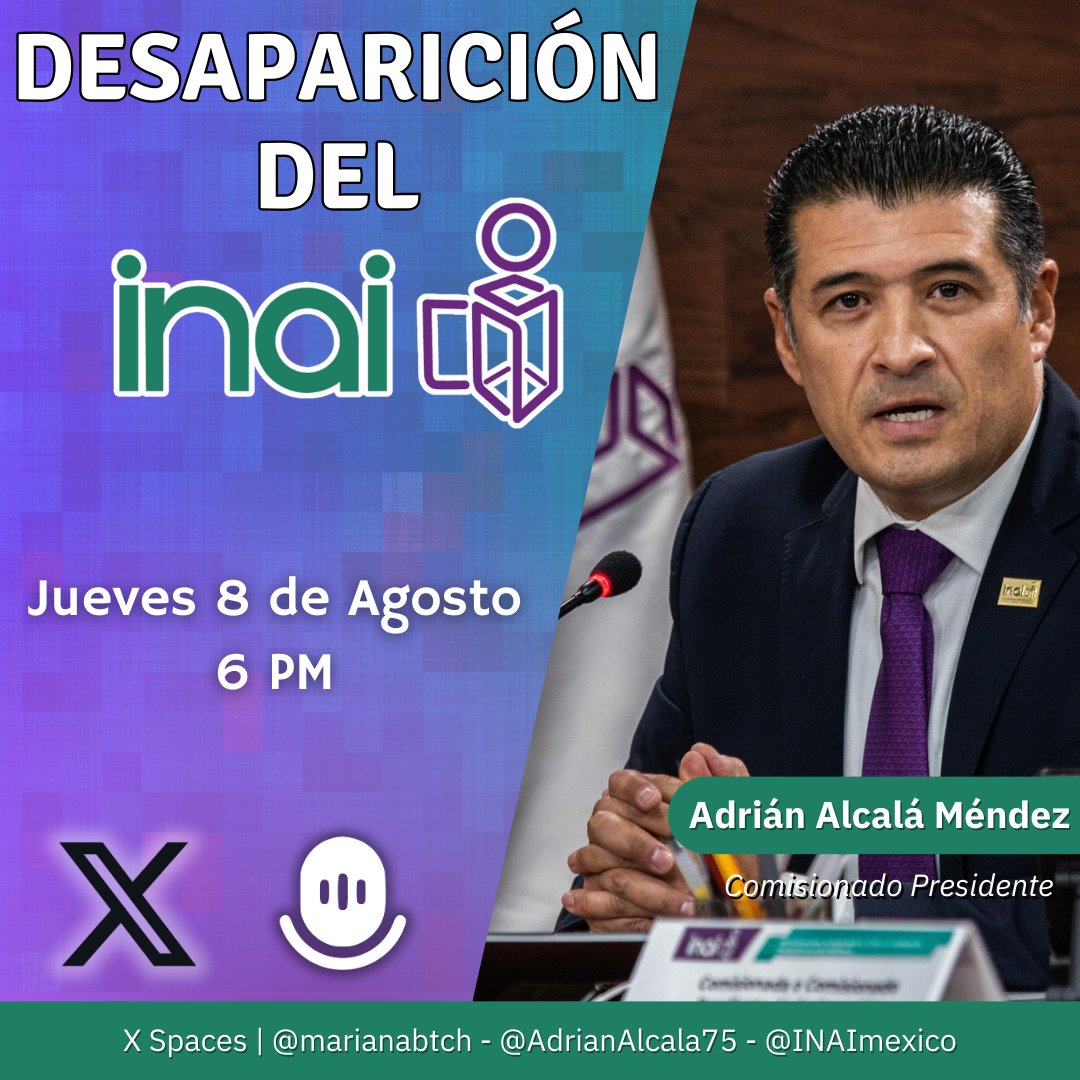 MayraABR1's tweet image. Espacio de #CiudadanosInformados de @marianabtch con el invitado Presidente Comisionado del  @INAImexico @AdrianAlcala75

x.com/marianabtch/st…