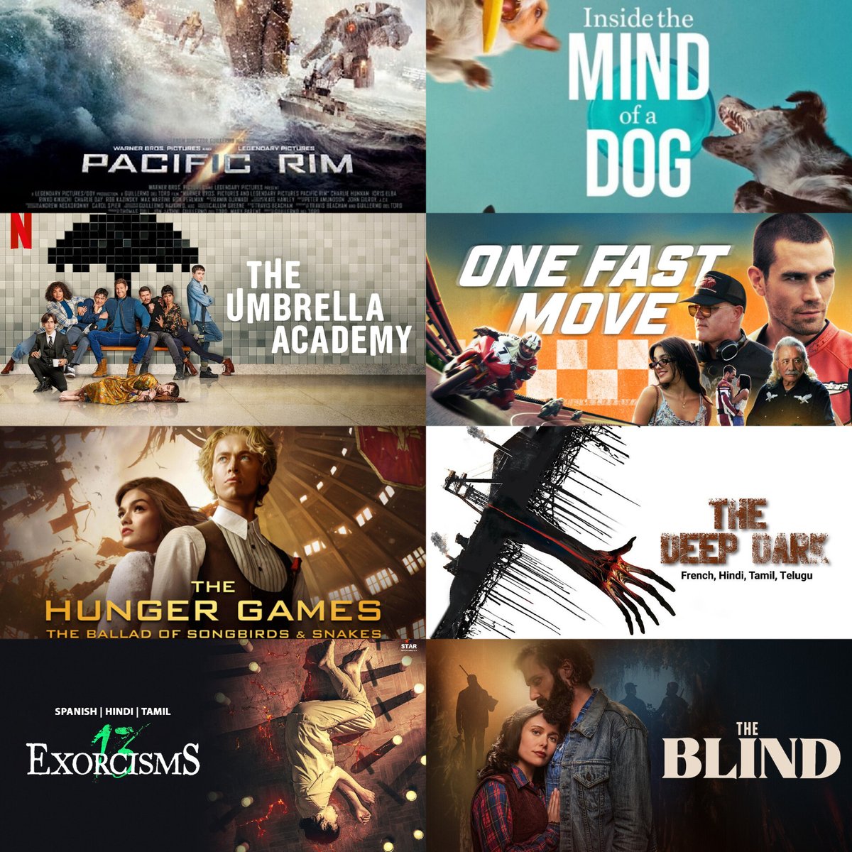 OTT_Trackers's tweet photo. This Week OTT Release 🤩🍿
Now Streaming
#13Exorcisms - @PrimeVideoIN
#TheDeepDark - @PrimeVideoIN
#TheBlind - @NetflixIndia
#TheHungerGames - @PrimeVideoIN
#OneFastMove - @PrimeVideoIN
#TheUmbrellaAcademy(S4) -@netflix
August - 8
#Turbo - @SonyLIV(Today 6.00PM)
August - 9
#Indian2 - @NetflixIndia
#7G - @ahatamil
#LittleMissRawther - @PrimeVideoIN
#NadannaSambhavam(Malayalam) - @SimplySouthApp
#FamilyStar - @SimplySouthApp
#LifeHillGayi (Hotstar Specials) - @DisneyPlusHS
#PhirAayiHasseenDillruba (Hindi) - @NetflixIndia
#InsideTheMindOfADog
(Documentary)- @netflix
#PacificRim - @netflix
#OTT_Trackers