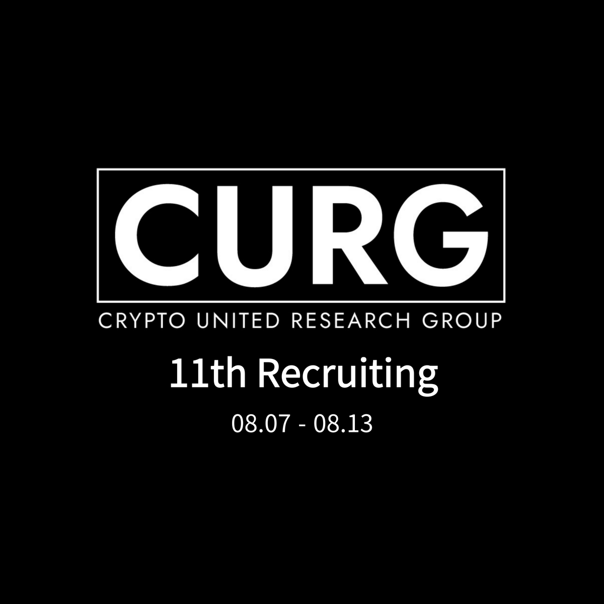 블록체인 연합 학회 CURG(Crypto United Research Group)에서 11기 학회원을 모집합니다.

CURG는 열린 리서치 플랫폼으로써의 역할을 수행하고 있으며 현재는 MEV 솔루션 및 Solidity 오픈소스 개발, DeFi 프로덕트 PoC 활동을 통해 생태계를 적극적으로 탐구하고 있습니다.

11기 리크루팅에 대한
