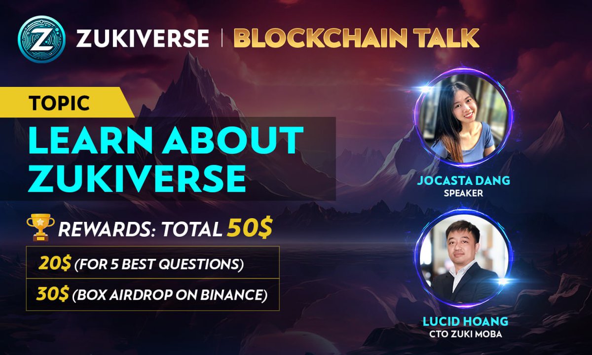 Zukiverses's tweet photo. 🎙ZUKIVERSE BLOCKCHAIN TALK ANNOUNCEMENT🎙
🤝 BINANCE, HTX, GATE LIVE 😍

Get ready to join the live with us in the live 1PM (UTC) August 8th! https://t.co/K7fDrIJ8I3