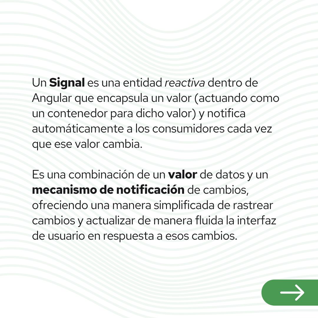 certidevs's tweet photo. 🟢 Signals, las nuevas APIS de reactividad de Angular 17 y 18.

Un Signal es una entidad reactiva dentro de Angular que encapsula un valor (actuando como un contenedor para dicho valor) y notifica automáticamente a los consumidores cada vez que ese valor cambia. https://t.co/pVQD5alIEU