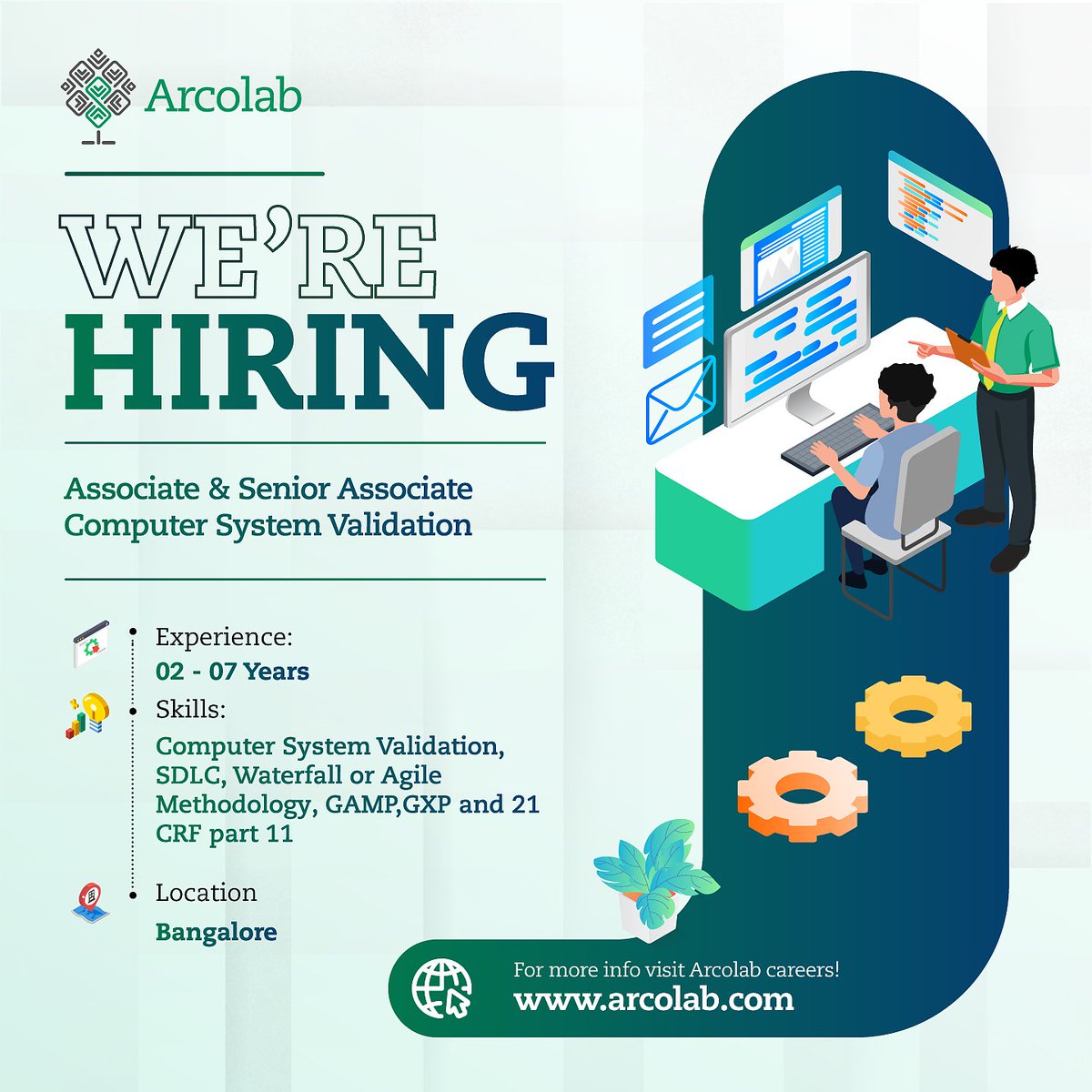 ArcolabL's tweet photo. Elevate Your Career with Us!

Arcolab is seeking skilled CSV specialists to join our team focused on transformation, automation, and digitization in the life sciences space. 

🔗 Explore Careers at https://t.co/dcUD9T9rhP https://t.co/ag54ax1kr5