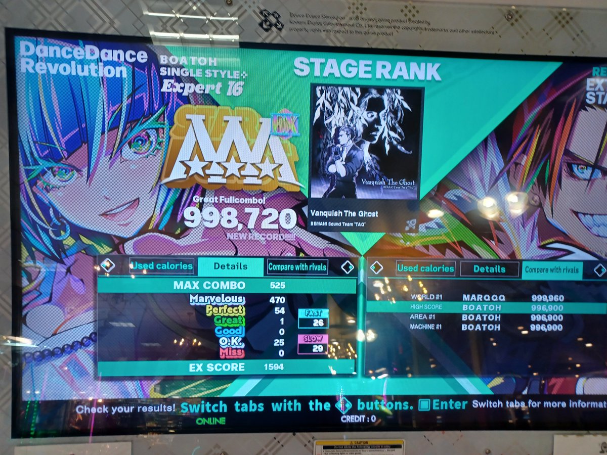 I played DDR today:

Two new 15 PFCs!!!
16 upscores!!

That VtG score hurts me bad, gotta try and get it next time.