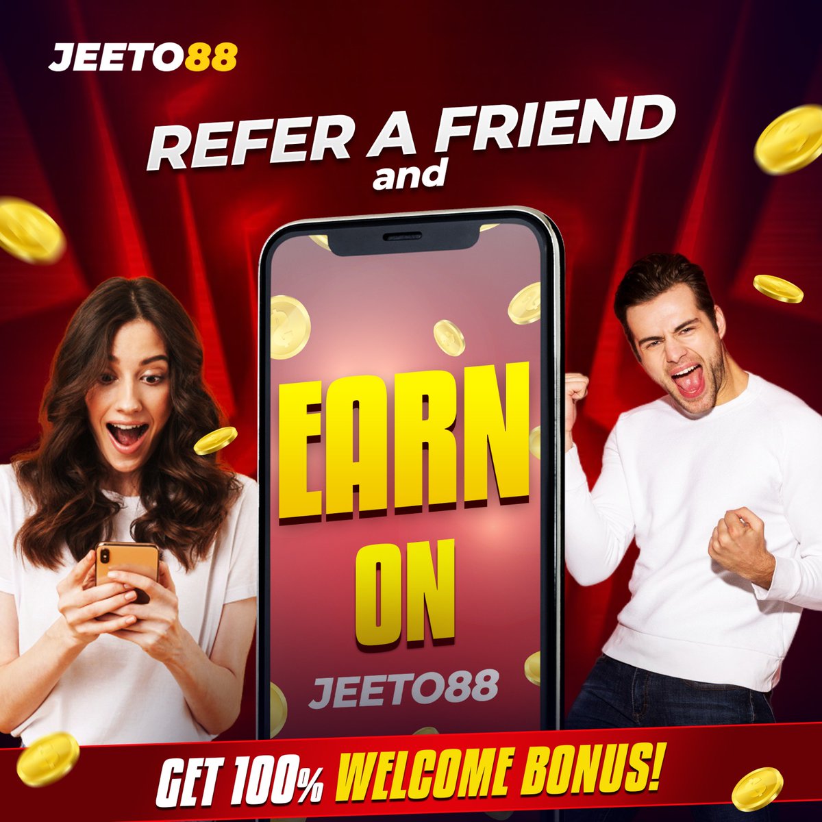 jeeto88's tweet photo. Did you know just by referring a friend to the Jeeto88 online casino you can get a bonus amount of Rs. 500? Well you do. So refer all your friends to Jeeto88 and get your hands on this offer! 
👉https://t.co/DFEDu50bzK
#onlinecasino #spin #cashback #aviatorgame #slot https://t.co/hRTksY2k8H