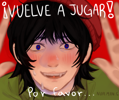 KibutsujiNorman's tweet photo. Charlie te extraña mucho. VUELVE A JUGAR.

Charlie: Llevo mucho sin saber de ti...ya no me quieres?...vuelve a jugar...vuelve a jugar....VUELVE A JUGAR.

me quedo chueco. 🙃
#adoublesidedmirror  #ADoubleSidedMirrorVN #adoublesidedmirrorgame #draw #Charlie #ADSM https://t.co/5vSZyHhw0P