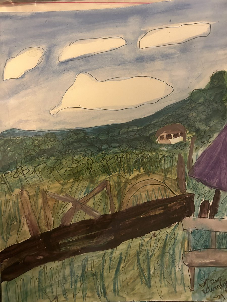 I love scenic watercolor paintings and am glad I made this piece today #art #artlover #disabledartists #richmondva