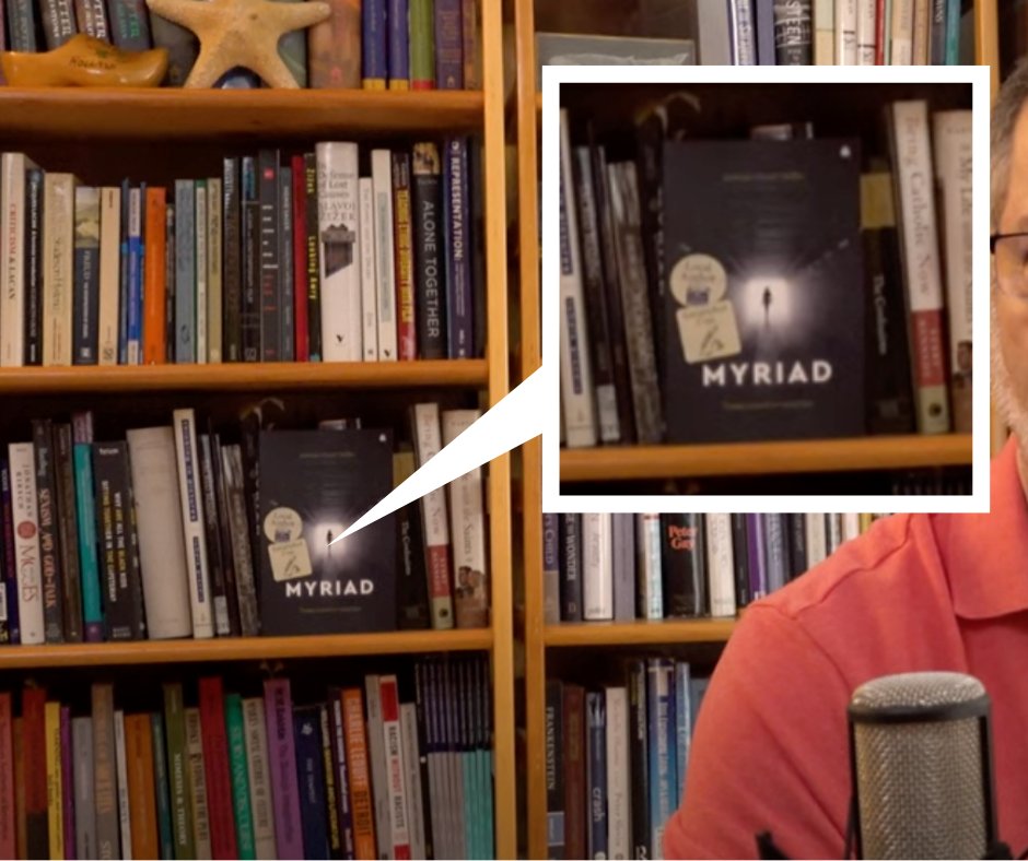 TMW you're watching a video about election news and you notice a copy of @JoshuaDBellin's book MYRIAD on full display in the background!