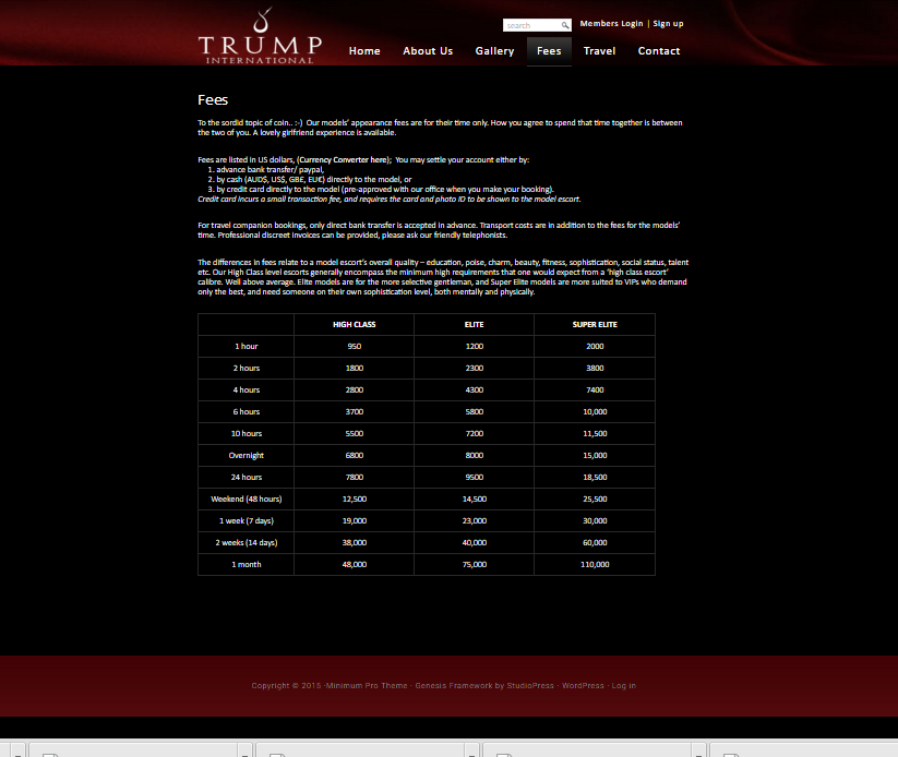 Bruins_Fatalist's tweet photo. @crankyoldbag I think I used that already Here's price list from 2015 #TrumpEscorts is that Malaria? https://t.co/UILnkdQAl8