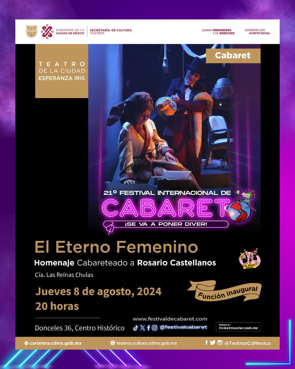 FestivalCabaret's tweet photo. ¿Saben qué es lo más chido para manifestar en un #portal 8-8 ?🕯️✨

¡Ir al Festival Internacional de Cabaret! 💥 🤩👽🛸
En 24 hora comienza la #FiestaCabaretera 🔥que #SeVaAPonerDiver ♾️

@lasreinaschulas 👇
https://t.co/WqeQkyv3zY

Abanico cabaret: 👇
https://t.co/YuBVQwQpw1 https://t.co/hSMsm7hiQG