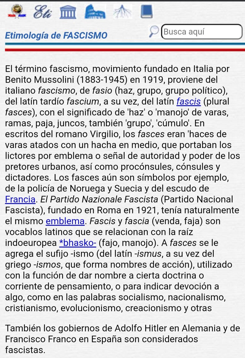 Norbey_Marin_'s tweet photo. El término fascismo empezó a usarse en 1919, luego de la Primera Guerra Mundial, viene de las organizaciones creadas por Benito Mussolini, llamadas "Fascios de Acción Revolucionaria" y "Fascios de Combate", que luego se convertirían en un partido. 

En italiano, la palabra "fascio" significa literalmente "haz". Con el propósito de transmitir fuerza a través de la unidad, Mussolini toma como modelo los cuerpos militares romanos organizados bajo el símbolo de las "fasces", haces o conjuntos de caras que portaban los ministros romanos al frente de las fuerzas militares.

Según la historiadora Gloria Delgado Cantú, el fascismo fue una corriente ultranacionalista italiana que postulaba la creación de un Estado fuerte bajo el liderazgo de un líder carismático.

Es decir, la palabra fascismo o fascista enmarca a un gobierno en un perfil totalitario, dictatorial y violento que no sólo se conforma con controlar el gobierno sino que además vigila y castiga la vida privada de las personas, diciéndoles lo que deben hacer, pensar y creer. Se trata de una ideología enemiga de la libertad.

Dicho esto, aparece una primera contradicción: ¿Por qué Jorge Rodríguez etiqueta al movimiento opositor como "fascista" cuando el oficialismo lleva 25 años en el poder?