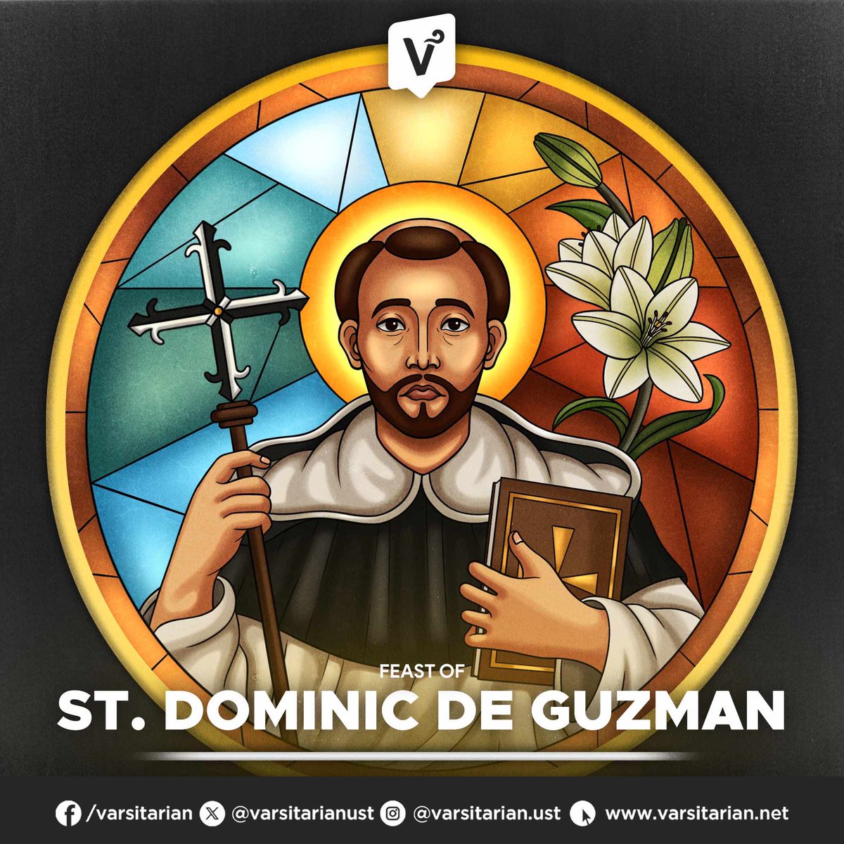 varsitarianust's tweet photo. Today, we celebrate the feast of St. Dominic de Guzman, founder of the Order of Preachers.

Happy feast day to our Dominican brothers and sisters!

(Art by Aisha Sofia Fortes/ The Varsitarian) https://t.co/DpCO7l8P41