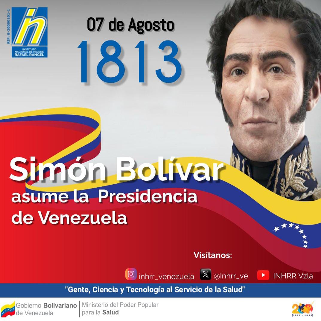 En 1813 el "Libertador" Simón Bolívar, se convierte en presidente de Venezuela. Esto marcó un hito en la historia de nuestro país ya que en ese momento se enfrenta a la fuerza española por la independencia de la nación
<a href="/NicolasMaduro/">Nicolás Maduro</a>
@MagaGutierrezv
#VenezuelaHaceJusticia