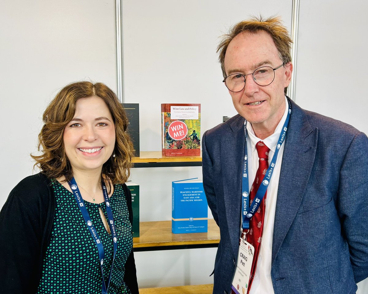 BeziPublishing's tweet photo. Lovely to be in Adelaide for the 2024 @AustLawLibAssoc ALLA Conference. Come visit Louise and Craig at the @Brill_Law Brill | Nijhoff booth to learn about the amazing e-resources available in #internationallaw, and enter the prize draw to win a copy of ‘Wine Law and Policy’ 🍷⚖️ https://t.co/rkjks1Ebj6