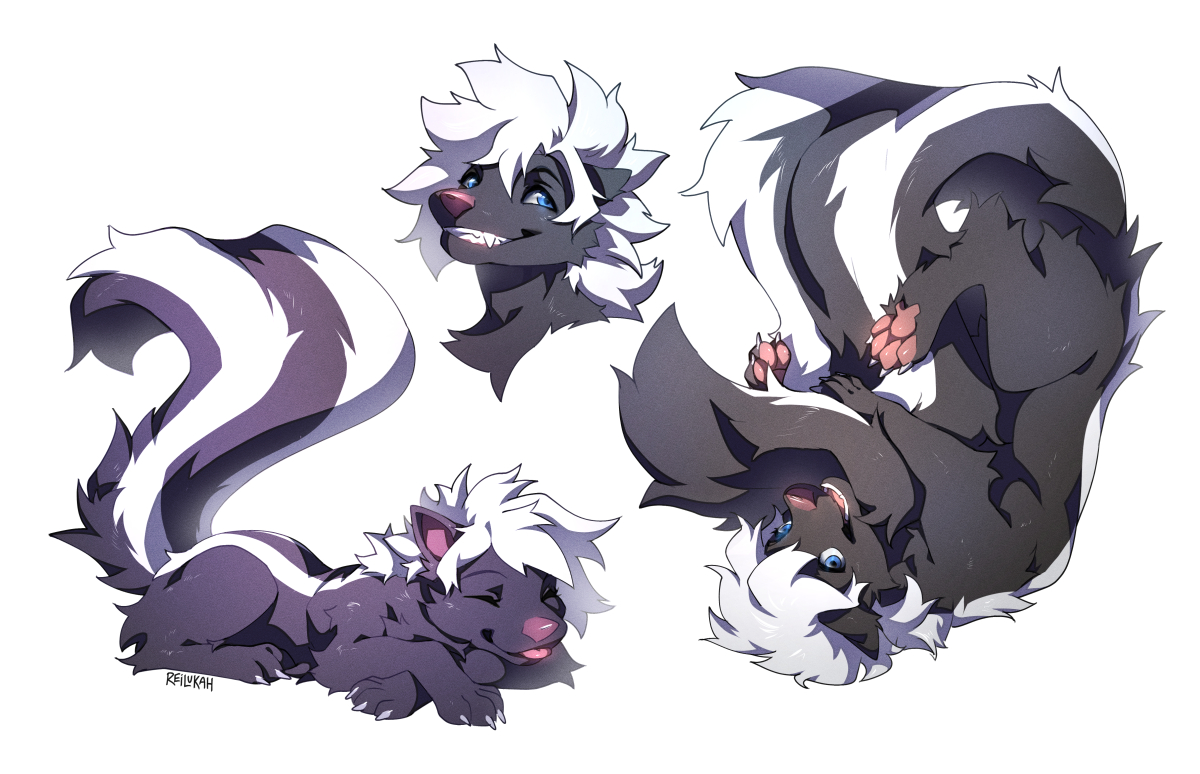NoxiousSkunk's tweet image. Sketchpage from Reilukah - I use the sleeping pose as my avatar on so many sites!