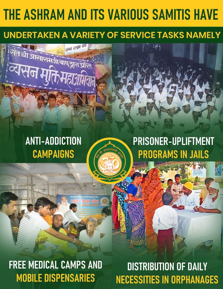 Sant Shri Asharamji Bapu has devoted His entire life to Serving Humanity . His #55YearsOfSelflessServices reflect His Motto Sabka Mangal Sabka Bhala. Through His discourses &amp; literature, He has been uplifting cultural values of society, thereby paving their path to excellence.