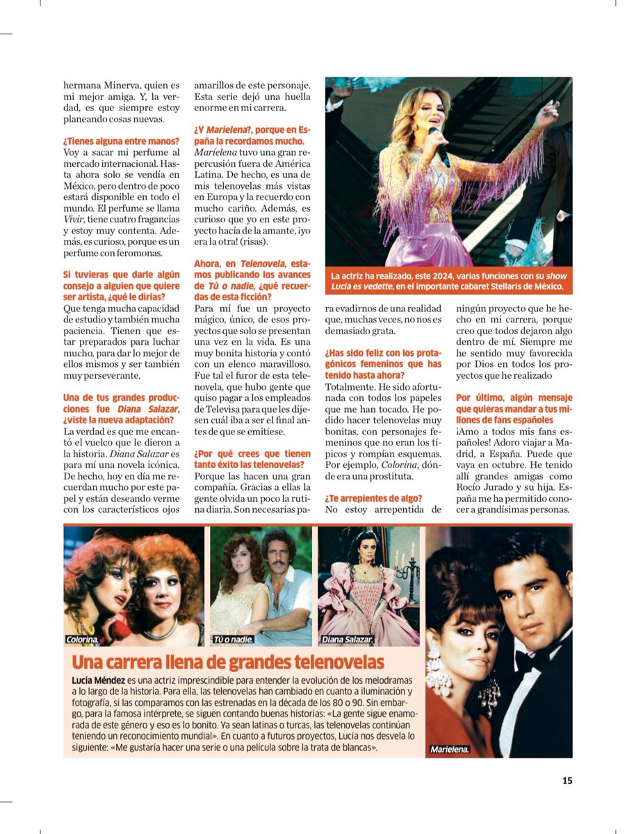15631864nul7's tweet photo. Quiero compartirles la entrevista que me realizó la revista española “Tele Novela” en donde tuvimos la oportunidad de platicar sobre el éxito que está teniendo la retransmisión de “Tú o nadie”, el impacto que ha tenido en mi vida mi carrera y muchas otras cosas muy lindas. ✨🌸 https://t.co/2WlN4hiBiU