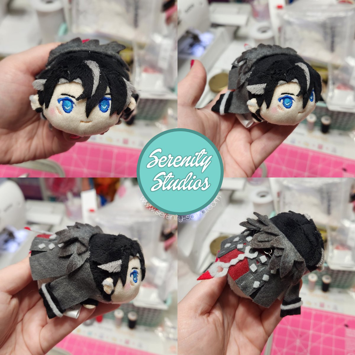 Mini stacking plush commission, Wriothesley from Genshin Impact 😊 One more mini to go with this order 💕 Another Genshin boy 🥺