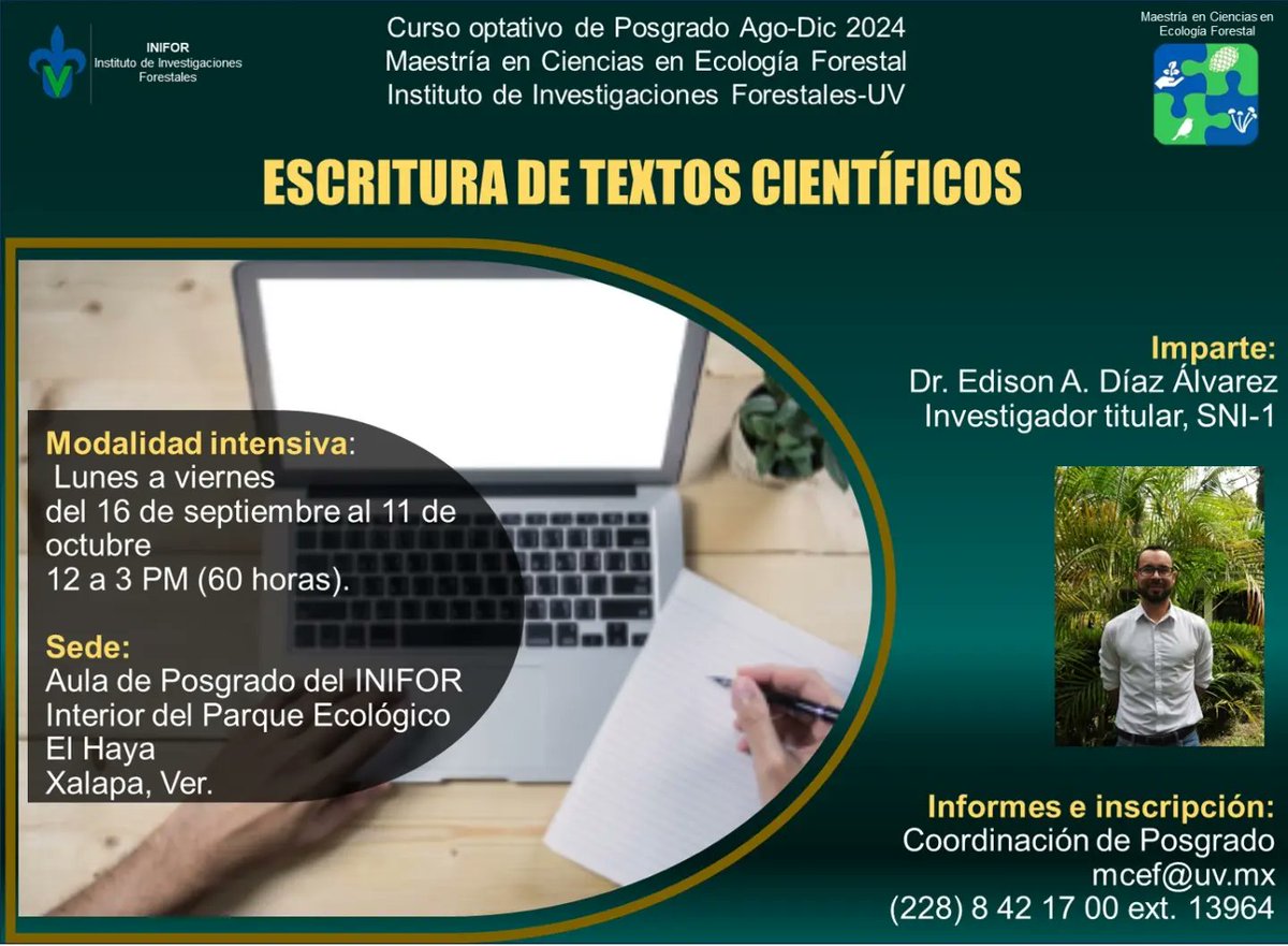 Conoce los cursos optativos de Posgrado que la Maestría en Ciencias en Ecología Forestal impartirá este semestre 🌲🌲🌲🌲🎍