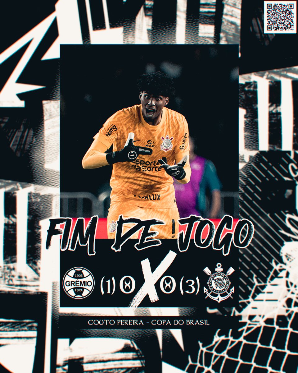 Corinthians's tweet photo. FIM DE JOGO EM CURITIBA!!!!!!!!!!!!!! DEU TIMÃO NOS PÊNALTIS!!!!🖤👊🏽🦅

ESTAMOS NAS QUARTAS DE FINAL DA COPA DO BRASIL!!!!!!!!!!!!!! 🏴🏳️

VAMOOOOOOOOOOOOSSSSSSSS!!!!!

Grêmio 0 (1) 🆚 (3) 0 Corinthians

#VaiCorinthians https://t.co/toCqqvfrJr