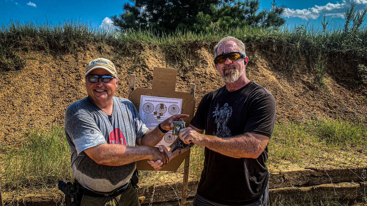GrayBeardActual's tweet image. Ran Karl Rehn of @krtraining through my 3:45 drill this afternoon at his range, and he earned Skill Card patch #20. #thewayisintraining #greybeardactual #practicalshooting