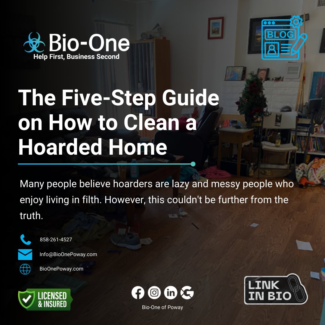 BioOnePoway's tweet image. With this five-step guide, you'll have all the information you need to start tackling the job of cleaning up a hoarded home. 

📰: bioonepoway.com/the-five-step-…

📧 Info@BioOnePoway.com
📞 858-261-4527

#bioone #bioonepoway #poway #sandiego #sandiegoca #biohazardcleanup #hoarderhelp