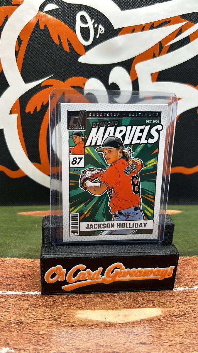 OsCardGiveAways's tweet photo. ORIOLES WIN!!! Like retweet and follow! I’ll select one lucky winner to receive this Jackson Holliday card tomorrow during the game! #Birdland https://t.co/v2lwKMsqoE