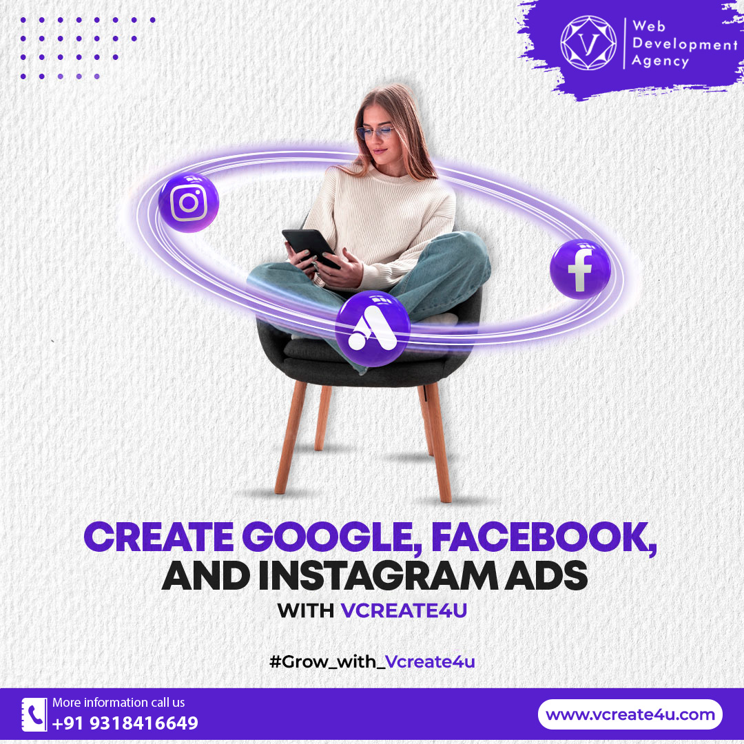 🚀 Ready to elevate your digital presence? Create powerful ads on Google, Facebook, and Instagram with VCreate4U! 📈✨

Our expert team helps you design targeted campaigns that captivate your audience and drive results. From strategy to execution, we’ve got you covered!