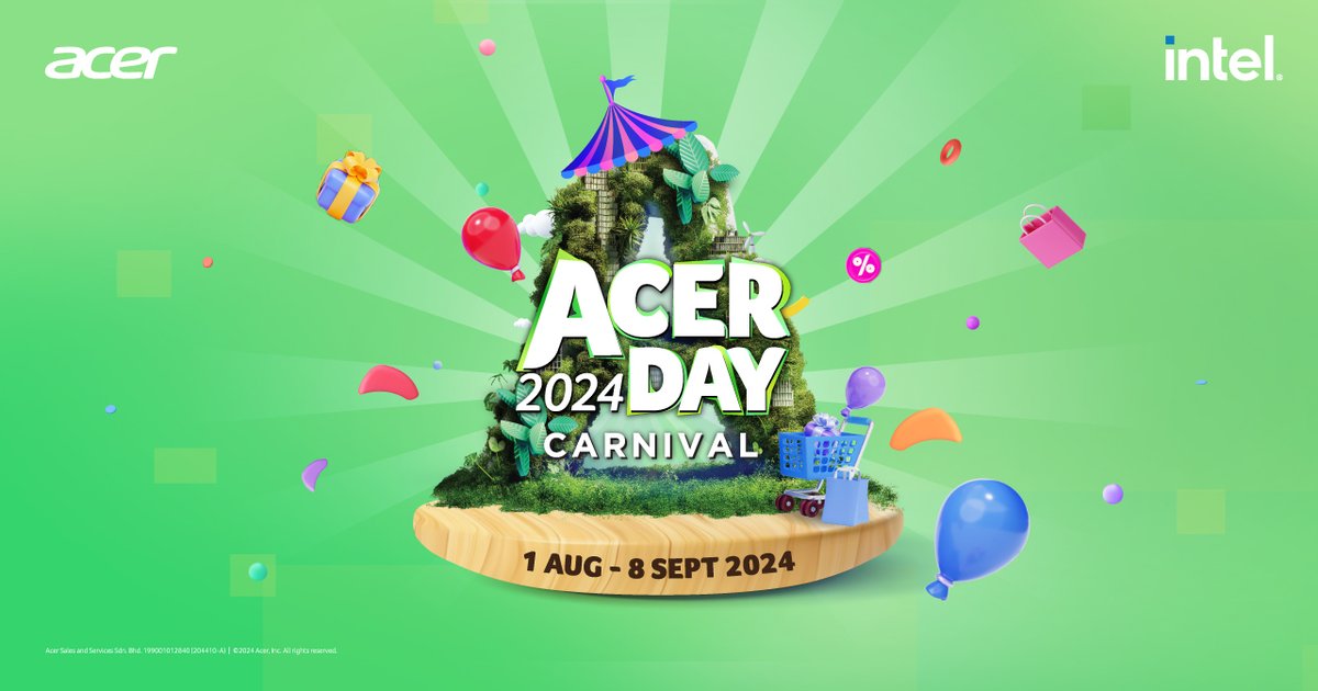 LowyatNET's tweet photo. #Acer Day 2024 Carnival: Experience The Potential Of #AI &amp; Win Exciting Prizes

https://t.co/EsDnE2giAy

#MyAcer #AcerDay2024 #AImlimitless #AImlimitlessMission

[ This story is brought to you by @myacer_official ] https://t.co/yHCRMQL711