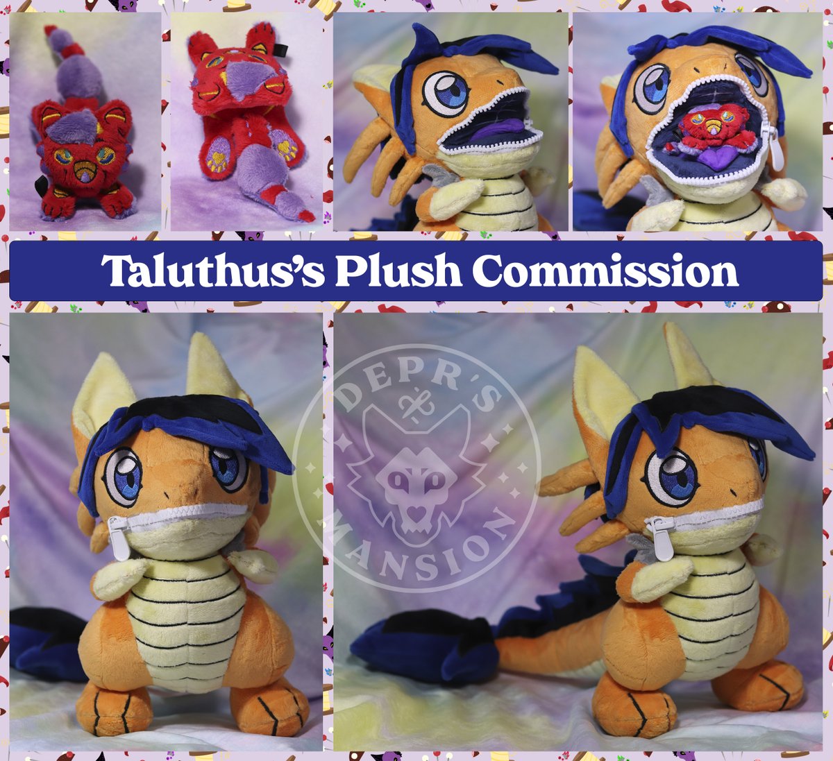 Deprsmansion's tweet photo. Something new! Kinda worked too long on that commission but it was so fun to modify and make some changes to @NazFX_Studios Kobold pattern^^  
Hardest part was to sew this thick zipper, hope i will be able to find a better sewing feet for the futures projects^^ 
#Handmade #Plush https://t.co/cvFRMSXxyq