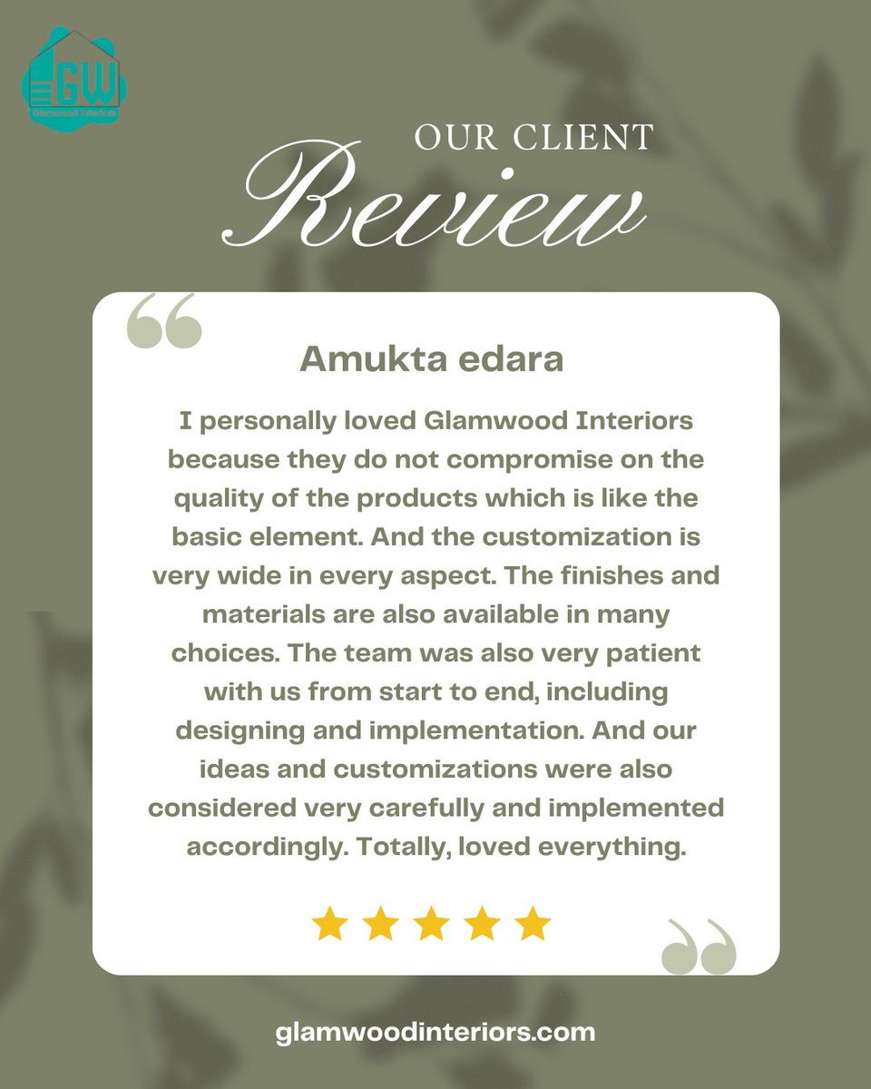 GlamwoodInterio's tweet image. &quot;Happiness is a satisfied client! Thank you for your wonderful feedback.

For more details:
Website - glamwoodinteriors.com
Phone - +919036709253

#ProjectHandover #HappyClient #GlamwoodInteriors #OnTimeDelivery #ClientSatisfaction #InteriorDesignSuccess #QualityInteriors