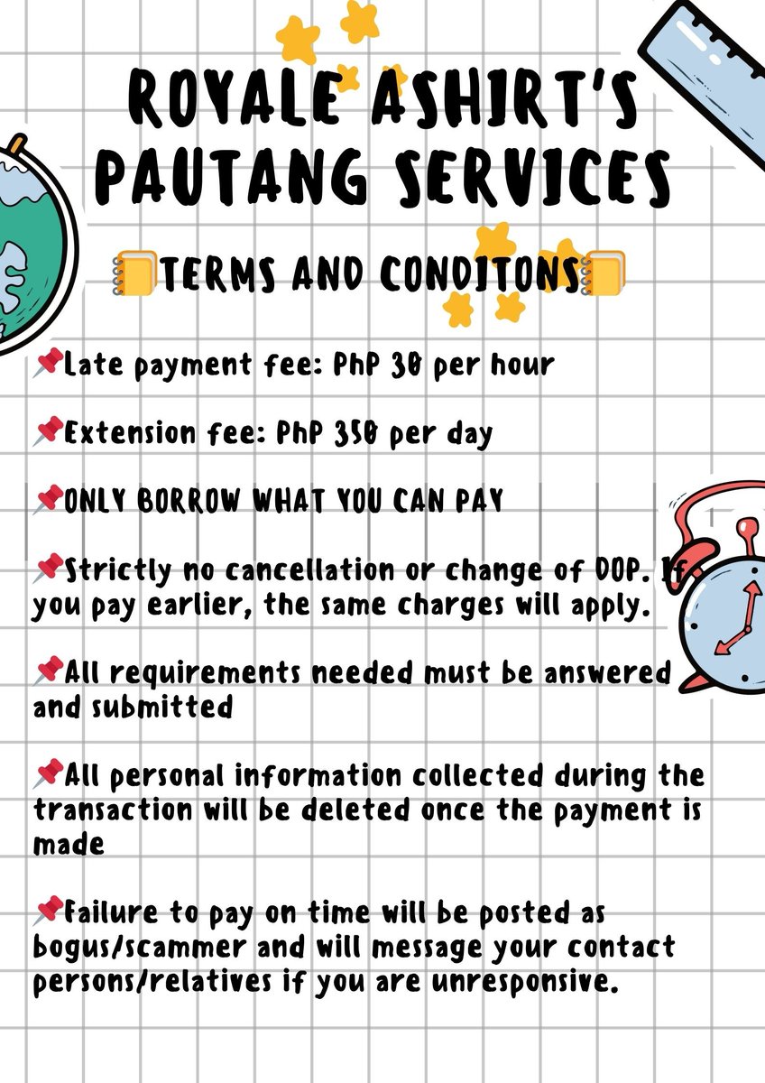 RALendService's tweet image. ROYALE ASHIRT'S PAUTANG SERVICES

*Read pinned tweet before avail
*Very selective
*No reply = No transact