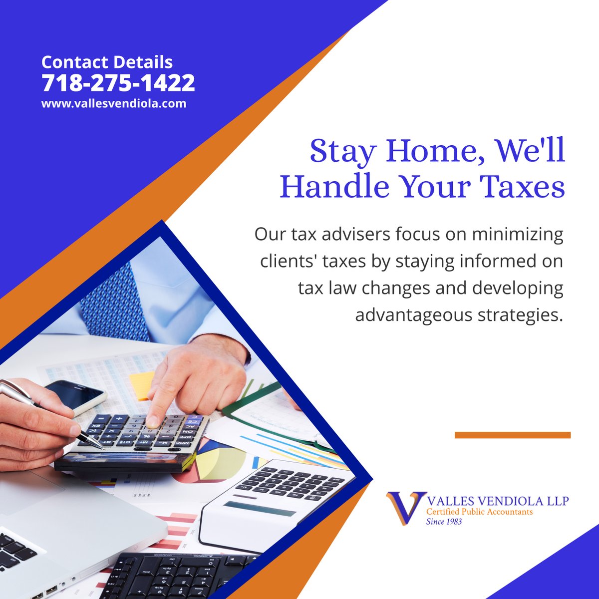 vallesvendiola's tweet image. Our tax advisers focus on minimizing your taxes. Our online tax preparation is available in all states of the United States—no need to visit our office. We can prepare your tax returns while you&apos;re at home!

#ManhattanNY #AccountingFirm #TaxMinimization