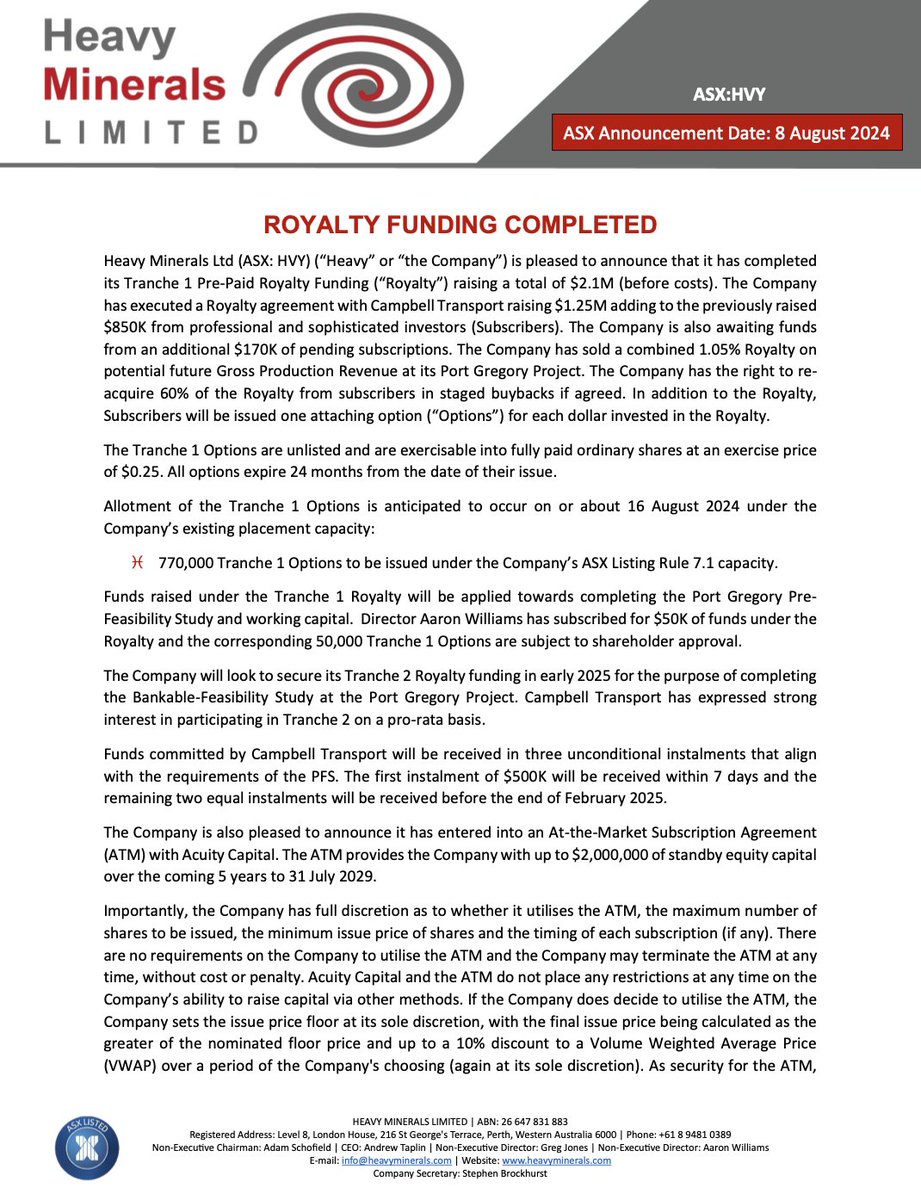 Heavy Minerals Ltd tweet media