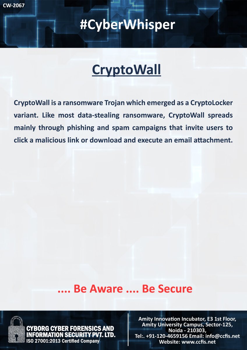jssodhi's tweet photo. #CyberWhisper #CyberSecurity #CryptoWall https://t.co/vpzuRuhLrn