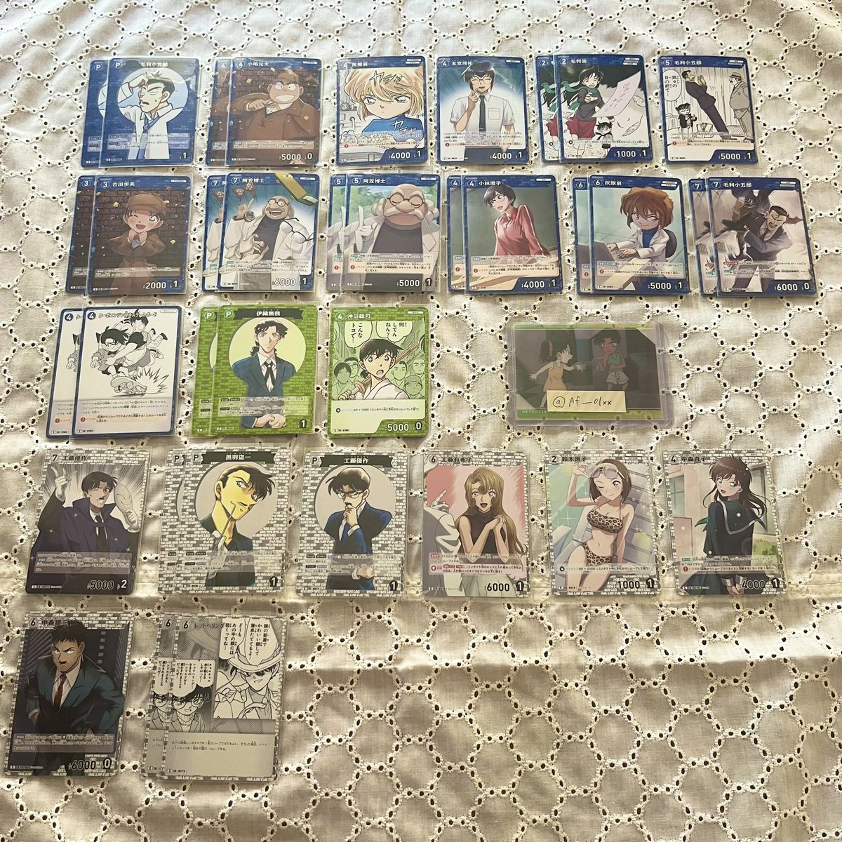 Af___01xx's tweet photo. 【交換 譲渡】 名探偵コナン TCG コナンカード 西と東の大決戦 探偵たちの切札

譲) 画像1~3

求) 画像4 平次 鬼丸 探偵甲子園 or 30円/枚＋送料

譲渡はPayPayお支払いのみ。CP/RPはCから7枚、Rは5枚お迎えください。
交換は複数提供可。比率要相談
お気軽にお声掛けください☺︎ https://t.co/CfwNrxDUEU