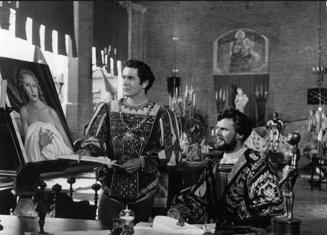 TheLambsInc's tweet photo. @hazelflag Prince of Foxes was nominated for 2 Oscars during the 22nd Academy Awards: Best Black &amp; White Cinematography and Best Costume Design.
Director Henry King &amp; matinee idol Tyrone Power were both members of The Lambs.
#HenryKing
#TyronePower
#OrsonWelles 
#WandaHendrix
#TCMParty https://t.co/DQnXXdpQBB