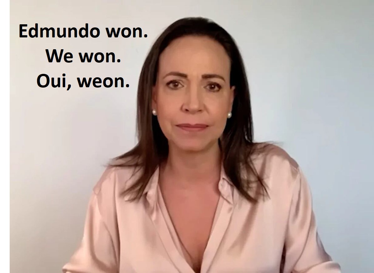 María Corina Machado es políglota.
Habla SEIS idiomas.
Español
Francés
Inglés
Guevonadas en Español
Guevonadas en Francés 
y Guevonadas en Inglés.