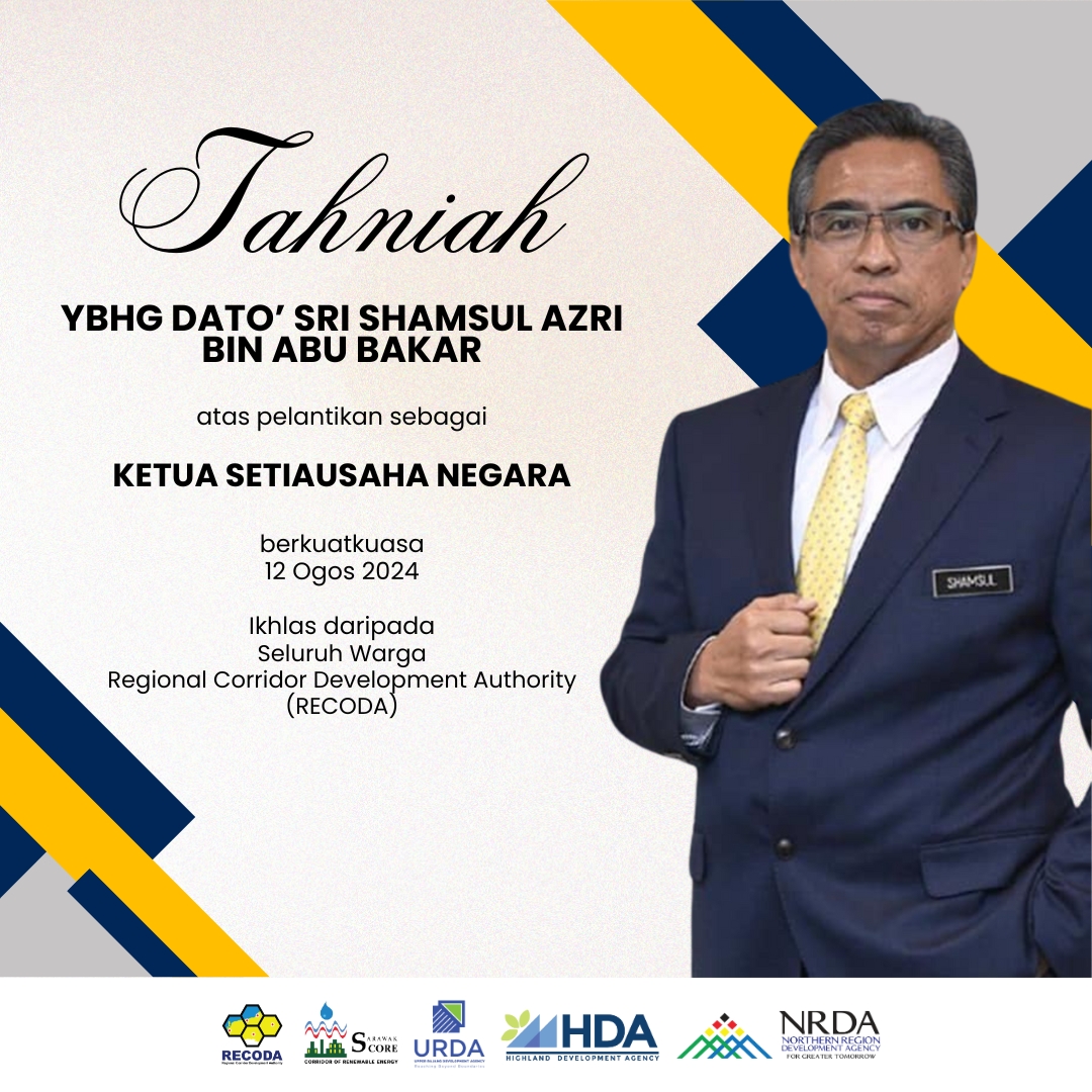 recodasarawak's tweet photo. Tahniah dan selamat menjalankan tugas kepada YBhg Dato' Sri Shamsul Azri Bin Abu Bakar atas pelantikan sebagai Ketua Setiausaha Negara yang berkuatkuasa pada 12 Ogos 2024.

Ikhlas daripada seluruh warga RECODA.

#RECODA #SCORE #URDA #HDA #NRDA https://t.co/oLGiXmRYhH