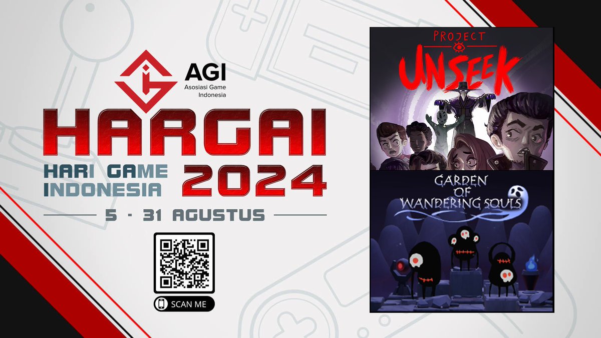 To celebrate HARGAI 2024 (Hari Game Indonesia/Indonesian Games Day), AGI with several local devs is collaborating on the HARGAI steam sale page! Check out amazing games from Indonesia including Project UNSEEK and Garden of Wandering Souls! store.steampowered.com/sale/HARGAI202…